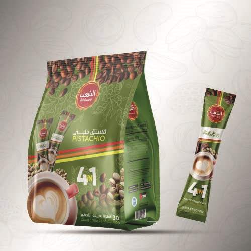 Nescafé Al Shaab   with the flavor of pistachio